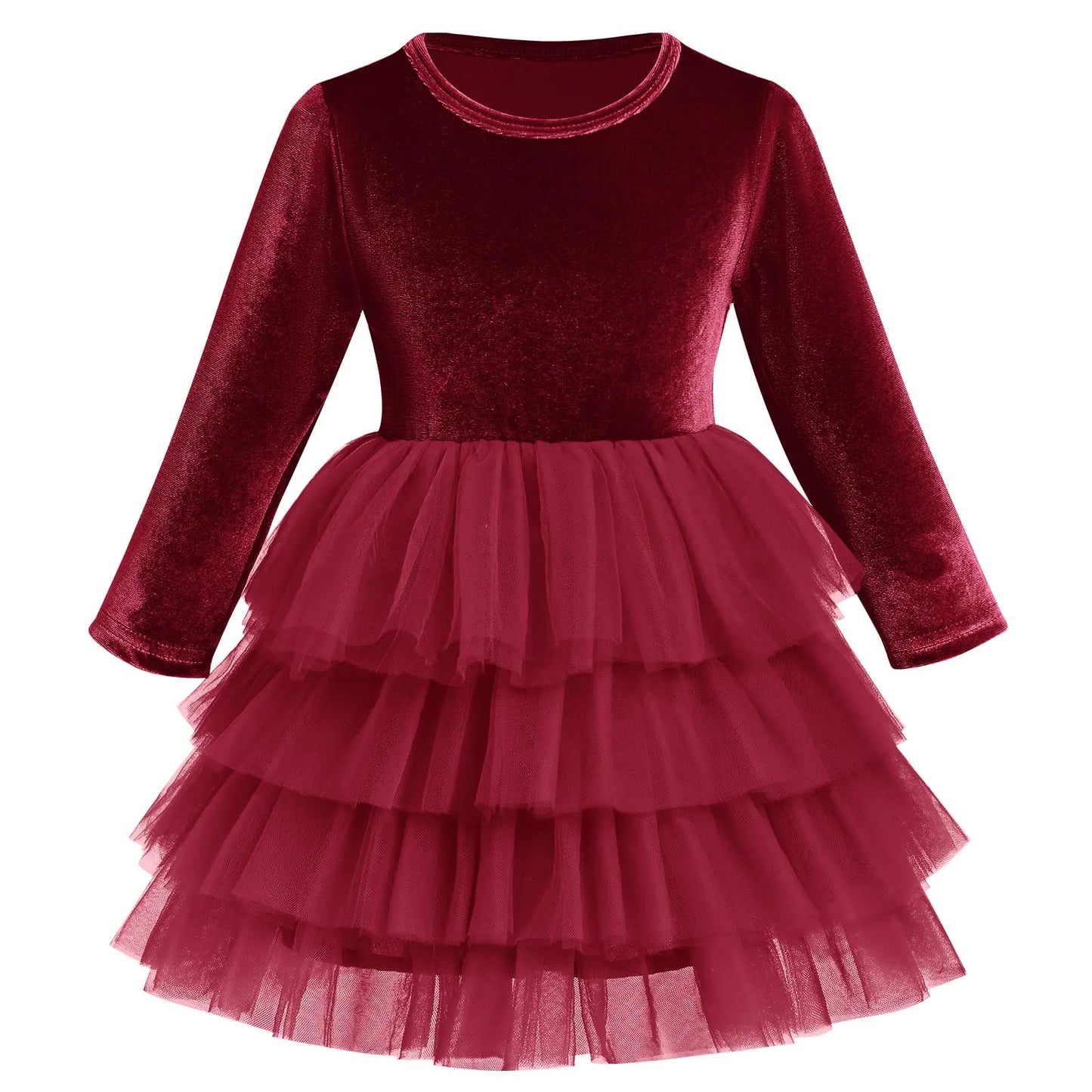 Toddler Girls Burgundy Velvet Twirl Dress