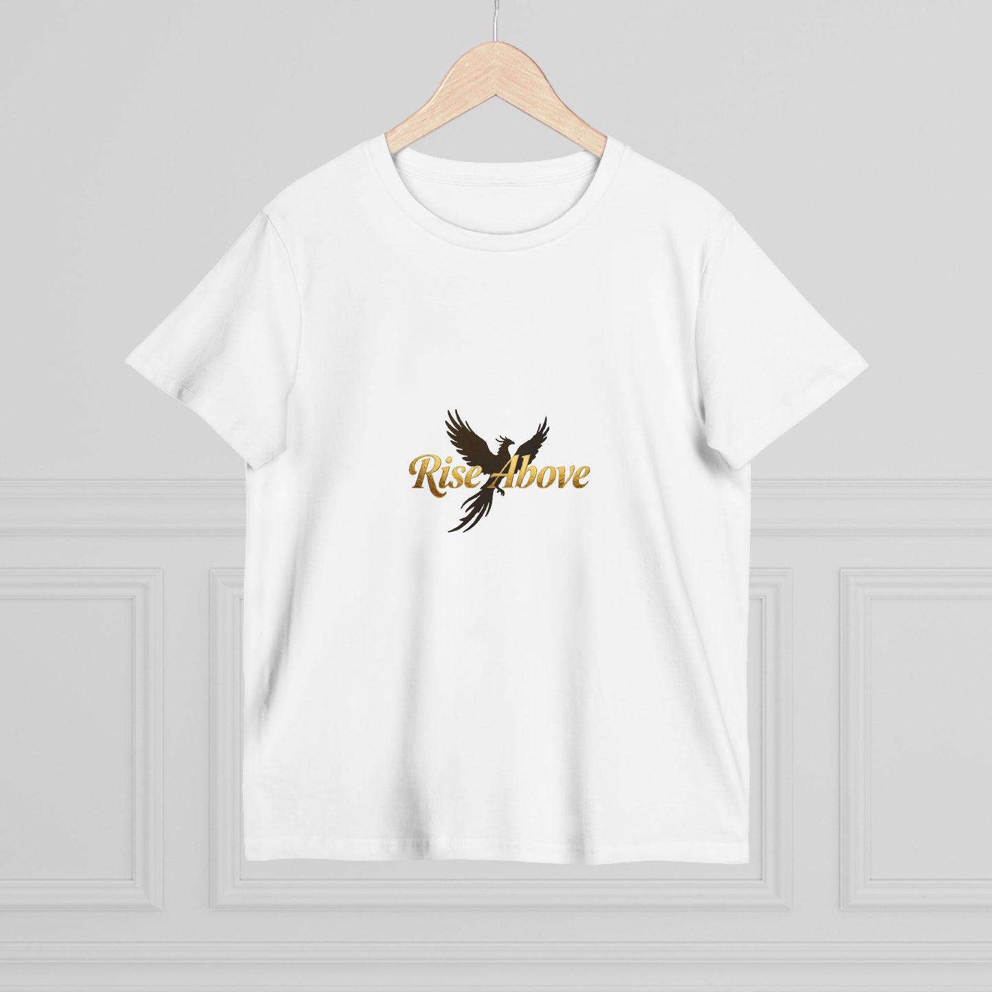 Rise Above Women's Maple Tee - Inspirational Graphic T-Shirt for Empowerment