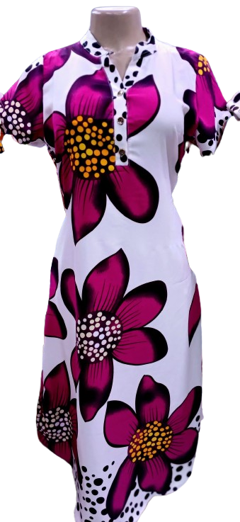 Vibrant Floral Comfort Dress / bubble Dress