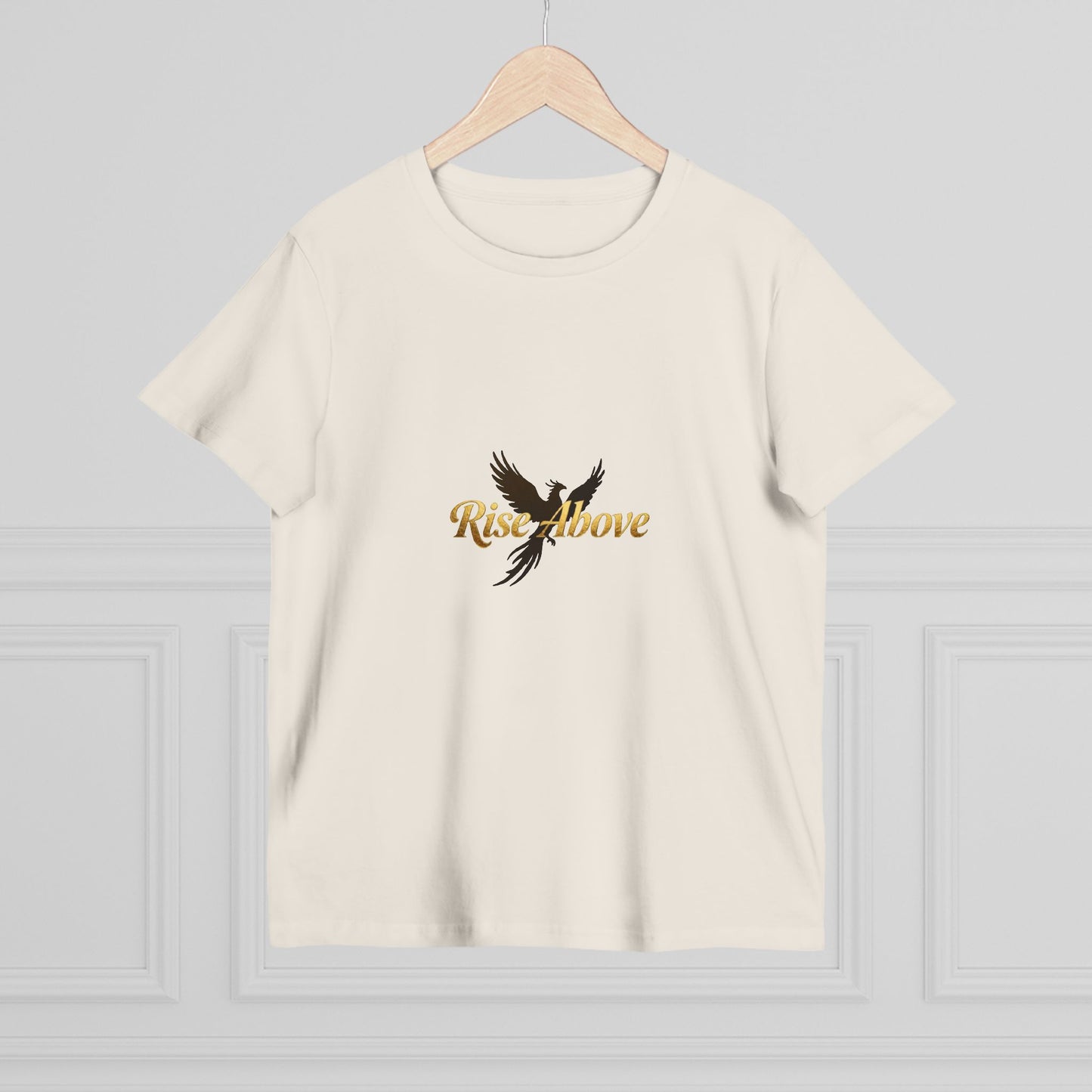 Rise Above Women's Maple Tee - Inspirational Graphic T-Shirt for Empowerment